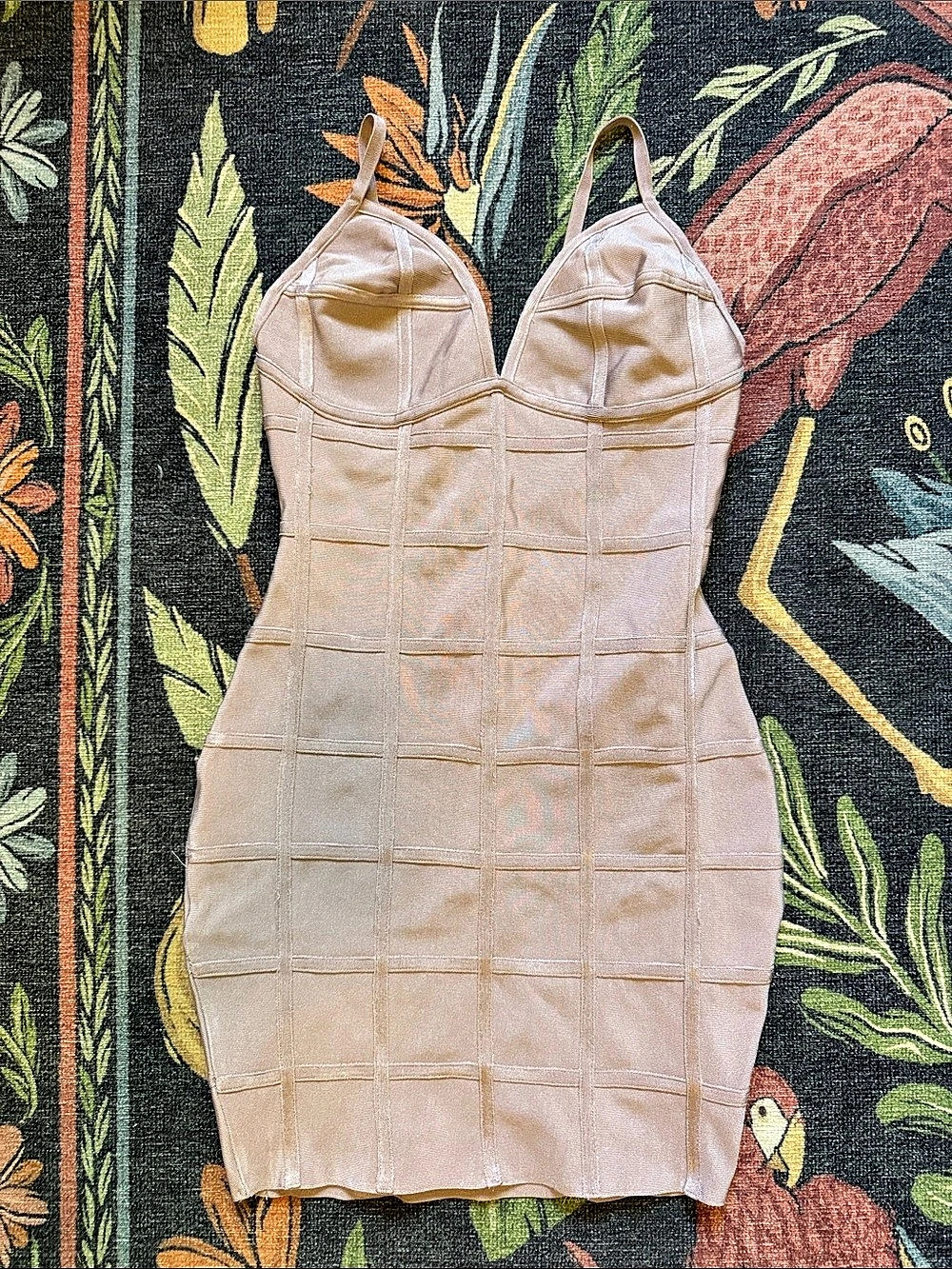 Missguided Retro Pink Bandage Mini Dress Size 10 Y2K 90’s